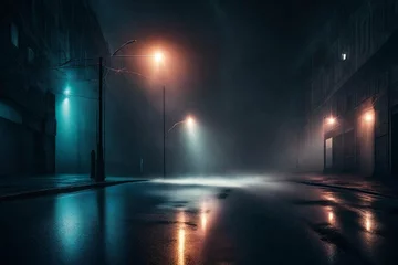 Foto op Plexiglas road in the city night © Fanii