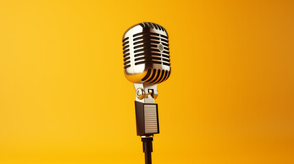 Sparkling microphone on background