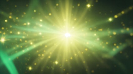 Obraz premium Cyan light burst, abstract beautiful rays of lights on a dark Green background with the color of yellow, golden sparkling backdrop, and blur bokeh