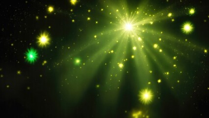 Obraz premium Black light burst, abstract beautiful rays of lights on a dark Green background with the color of yellow, golden sparkling backdrop, and blur bokeh