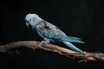 Fototapeta premium illustration of blue parrot. Created with Generative AI