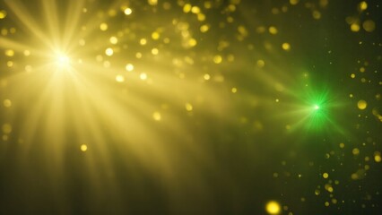 Gray light burst, abstract beautiful rays of lights on a  dark Green background with the color of yellow, golden sparkling backdrop, and blur bokeh