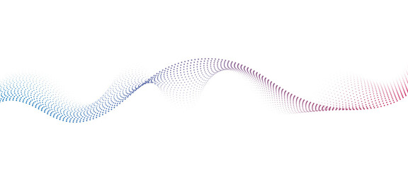 Flowing Dot Wave Pattern Halftone Curve Shape on Transparent Backgroud