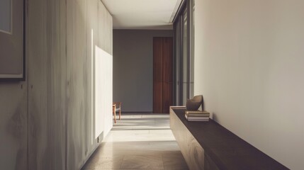 Contemporary Minimalist Entrance Hall with Console Table