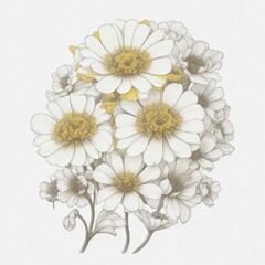 A Buttercups tattoo traditional old school bold line on white background
