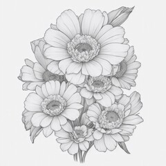 A Buttercups tattoo traditional old school bold line on white background