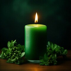 candle on wooden background