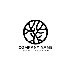 Simple and modern Tree logo vector design template