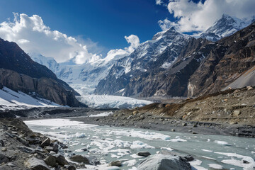 A mountain glacier, highlighting its importance as a vital source of frozen freshwater