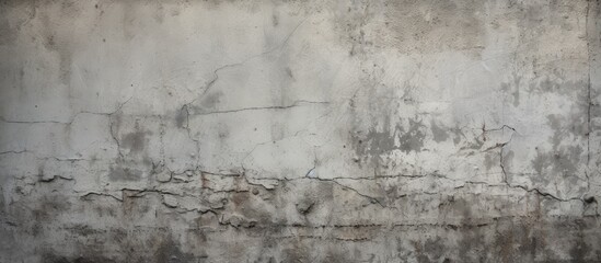 Obraz premium A black and white photograph showcasing the worn texture of an old concrete wall. The image illustrates the rough surface and subtle cracks of the aged wall.