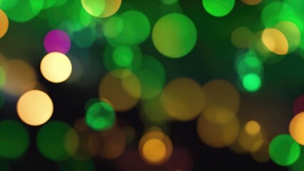 Obraz premium Abstract blur bokeh banner background. Gold bokeh on defocused Maroon and Green background