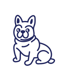 French bulldog line drawing isolated on white background. - 754847942
