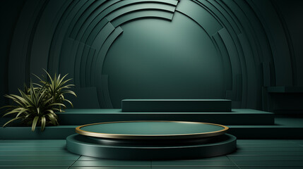 Obraz premium Realistic 3d background with podium. Abstract minimal scene mockup products display. Stage showcase
