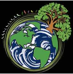 EARTH DAY , T SHIRT DESIGN , SVG , RETRO GROOVY , EARTH DAY  T SHIRT DESIGN