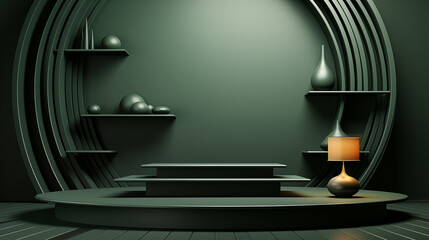 Realistic 3d background with podium. Abstract minimal scene mockup products display. Stage showcase

