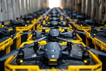Fleet of Drones in Organized Storage