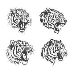 Tiger head vector logo design, icon , illustration