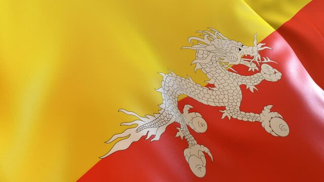 Buthan Flag Low Angle Close up