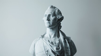 Obraz premium Classic white marble bust on a plain background. timeless art piece for modern design. elegant and simple. ideal for educational content. AI