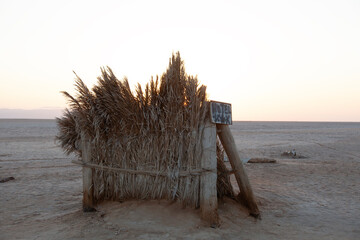 Chott el jerid,Salt lake in desert, Tunisia