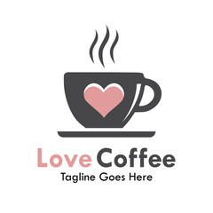 Love coffee design logo template illustration