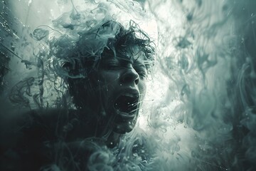 Conceptual picture of mental health problems in people - obrazy, fototapety, plakaty