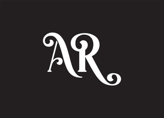 white color AR RA A R initial based letter icon logo.