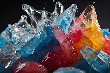 crushed ice wit color juice 