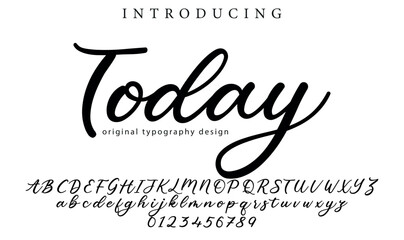 Today Font Stylish brush painted an uppercase vector letters, alphabet, typeface
