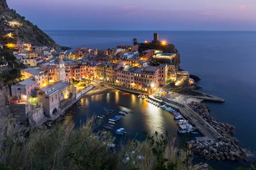 Foto op Canvas View from high hill of Vernazza houses and blue sea, Cinque Terre national park, Liguria, Italy © Jeffrey