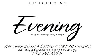 Evening Font Stylish brush painted an uppercase vector letters, alphabet, typeface