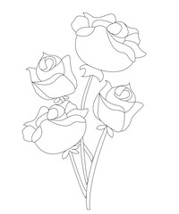 Flower Coloring Book Page For Kids