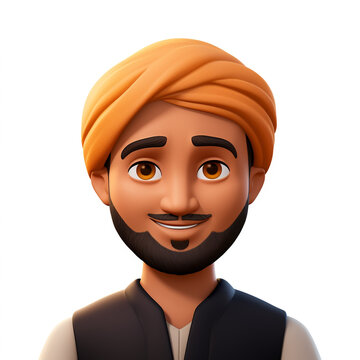 Memoji handsome Indian man сreated with Generative Ai