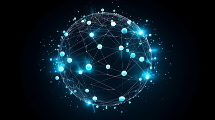Spherical network structure, creating a futuristic or abstract look