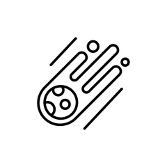 Meteor fall outline icons, minimalist vector illustration ,simple transparent graphic element .Isolated on white background