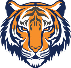 Tiger head cool minimalistic logo design. Majestic Tiger Brand identity editable vector