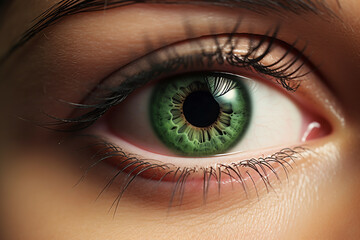 Fototapeta premium elegance woman beautiful eye with a bright green сreated with Generative Ai