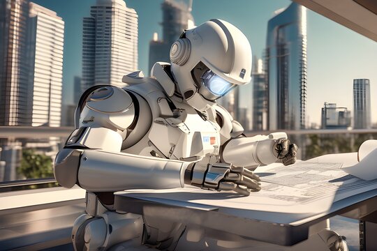 futuristic robot engineer