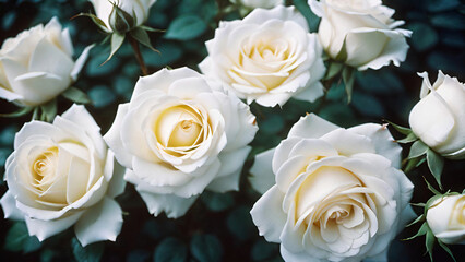 Close-up white roses 