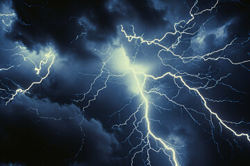 lightning in the night sky