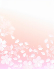 Fototapeta na wymiar 【縦写真】桜の花びらが舞う背景素材