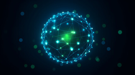 Obraz premium Spherical network structure, creating a futuristic or abstract look