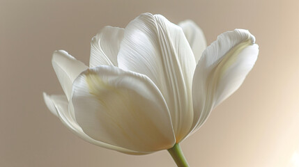 close up of white tulip