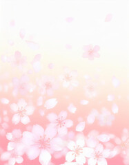 Obraz na płótnie Canvas 【縦写真】桜の花びらが舞う背景素材