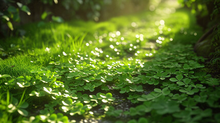 green four clover leaves