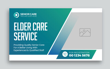 In-home senior health care youtube thumbnail and web banner template design