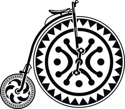 dibujo vectorial de biciclo a una tinta