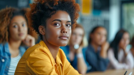 Diverse group of individuals working together at a table, using laptops for collaboration and productivity in a modern office setting