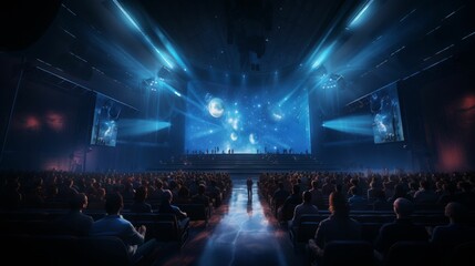 Fototapeta na wymiar Stellar Performance: A Spectacular Concert Hall Under the Stars. Generative ai