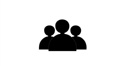 Black color people icon. User icon and people icon, team icon, group icon on the white background.
